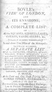 Boyle's lists of London Life